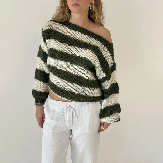 Pull doux à rayures
